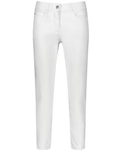 Coloured Cropped Jeans in White