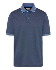 Gents Contrast Collar Short Sleeve Polo Shirt in Navy