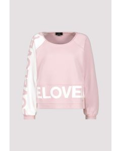 Colour Block Font Sweater in Pink